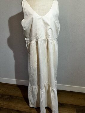 Pact Sleeveless Cream Maxi Dress XL